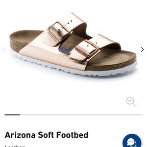 Rose gold soft bedded birkenstocks!
